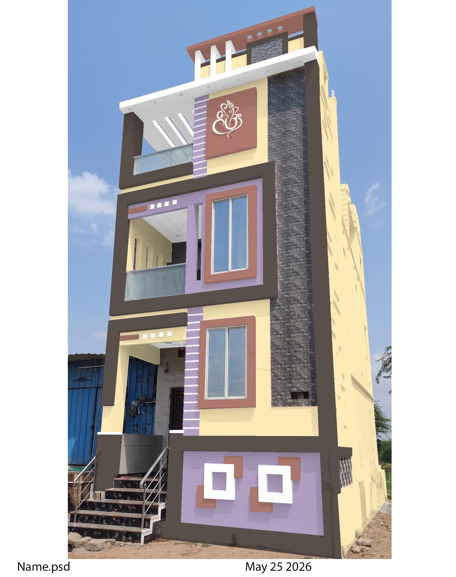 Bold Three Floor Exterior paint colour combination — Biennale White